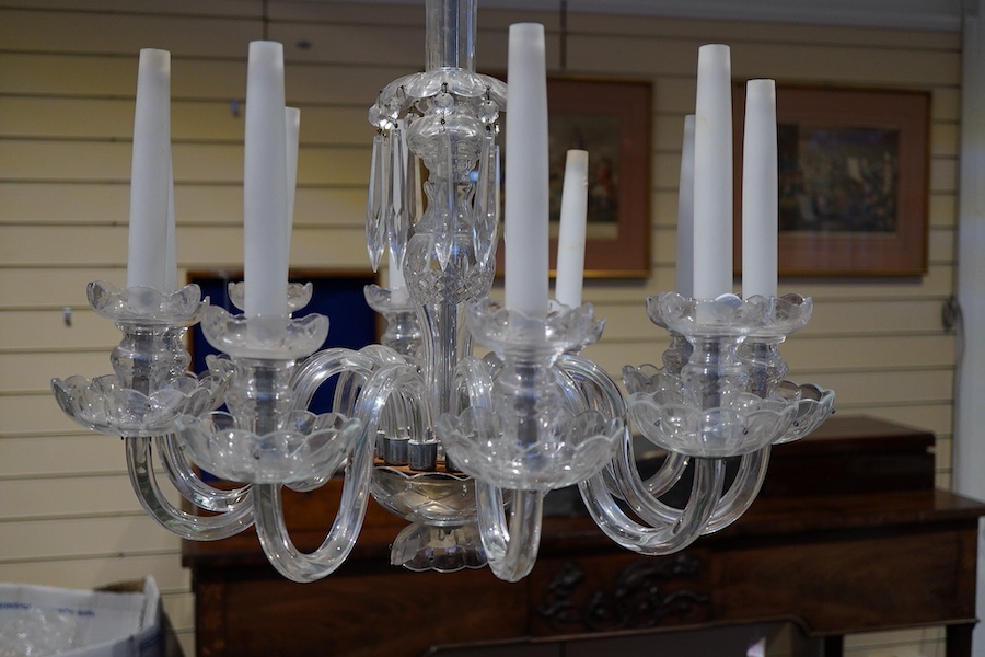 A cut glass chandelier